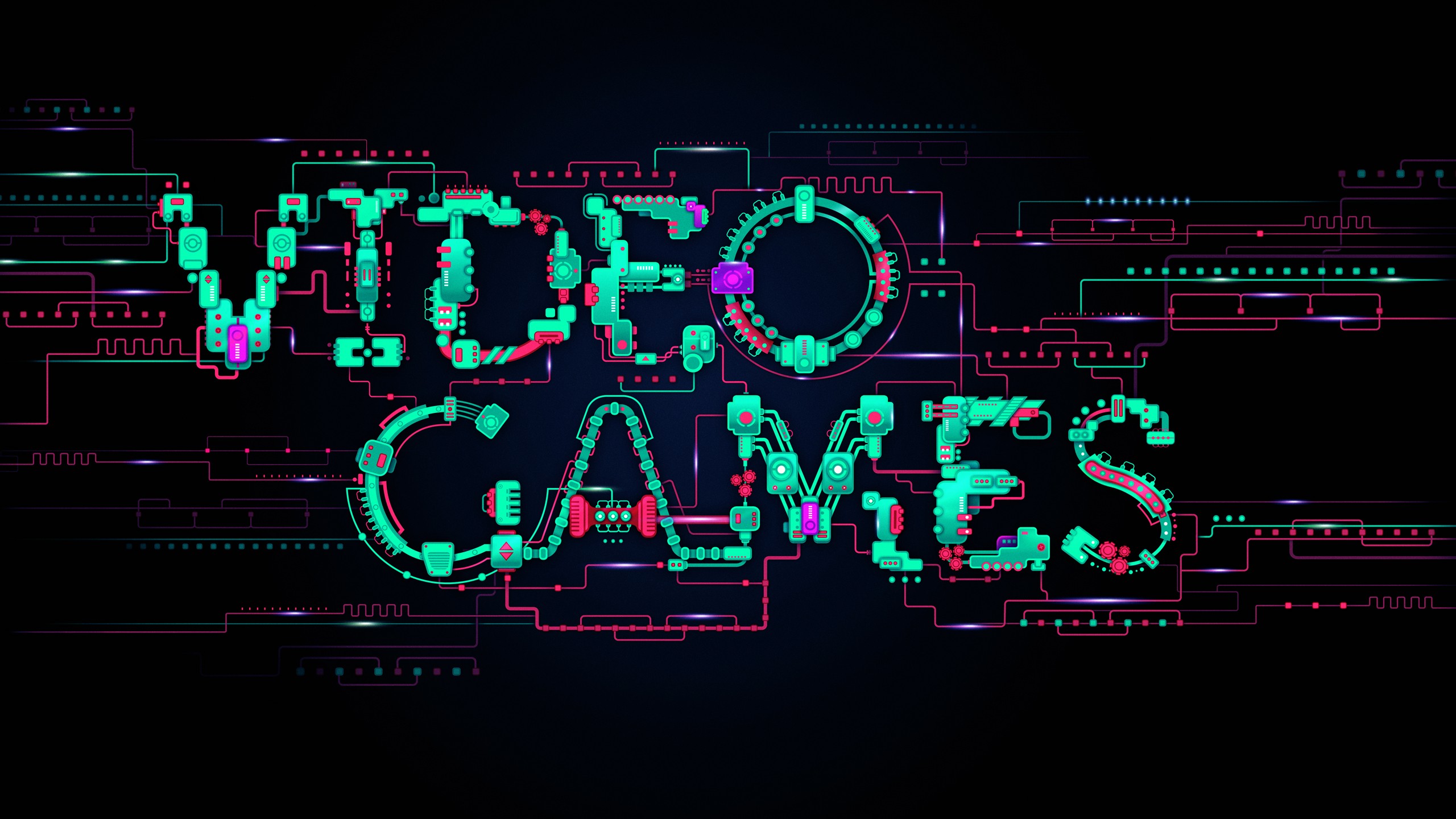 Abstract Video Games Dark Futuristic Typography Technology