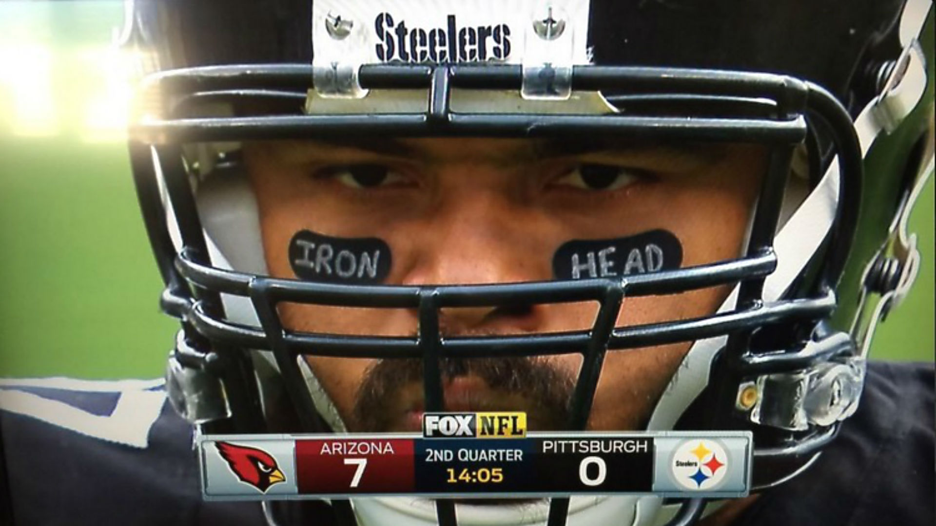 Yes Cam Heyward is wearing Iron Head eye black again NFL