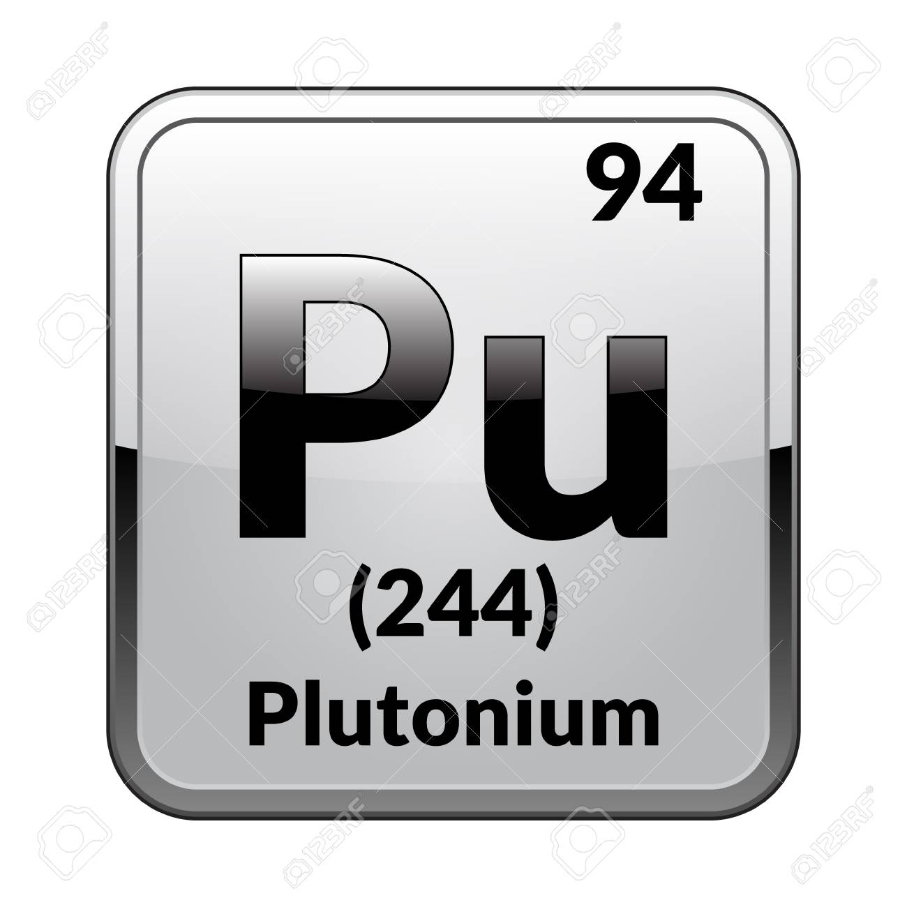 Plutonium Symbol Chemical Element Of The Periodic Table On A