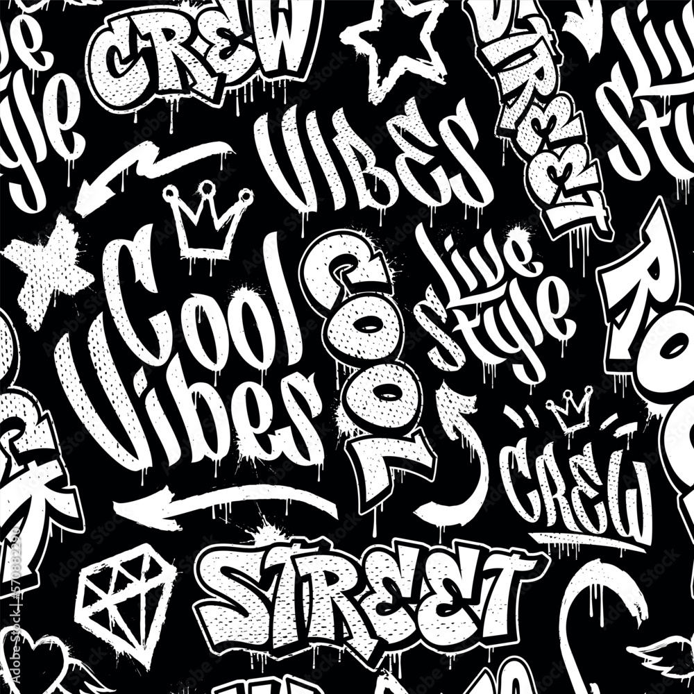 Black And White Graffiti Background Wallpaper