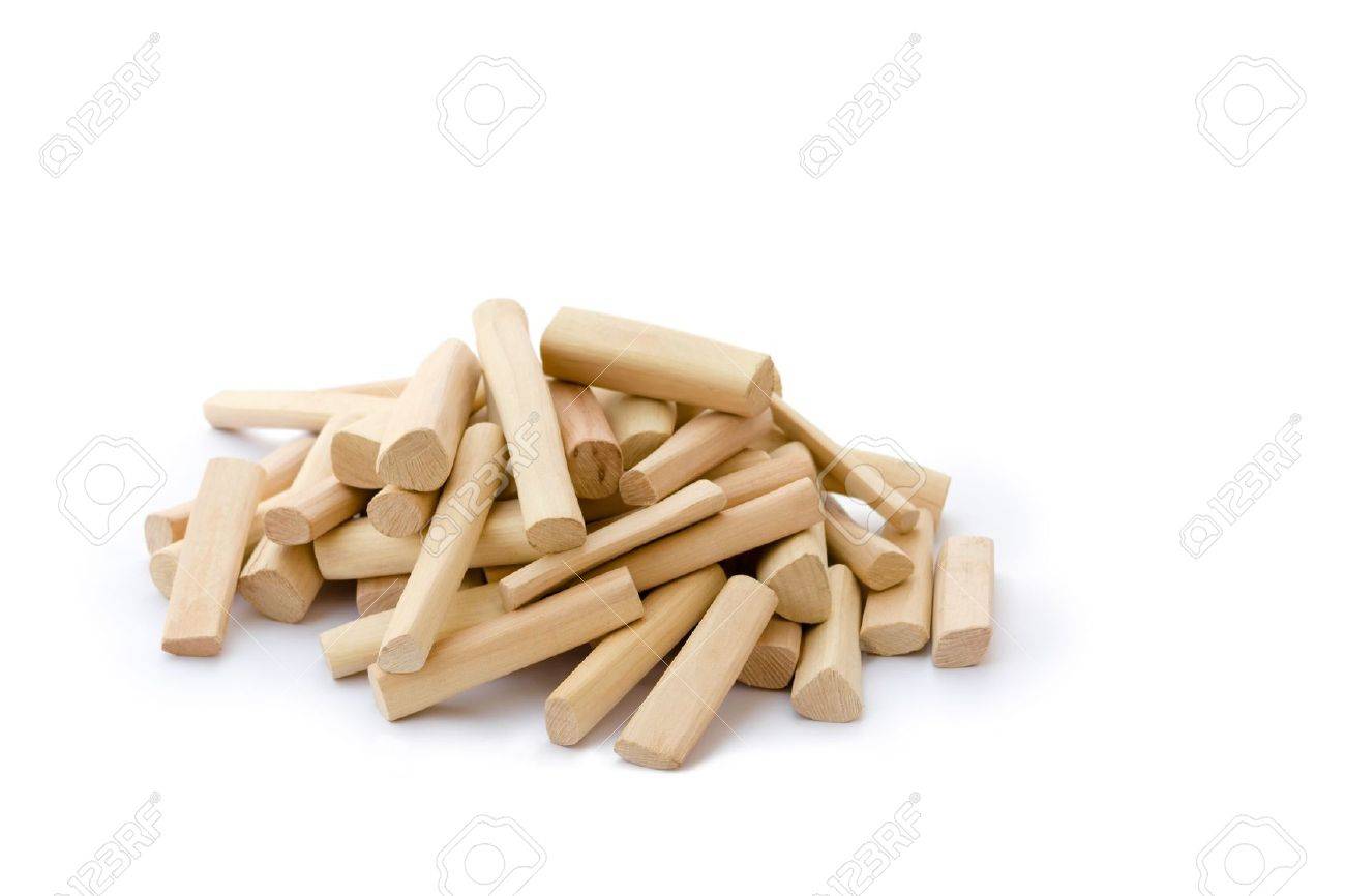 Collection Of Sandalwood Sticks Isolated Over White Background