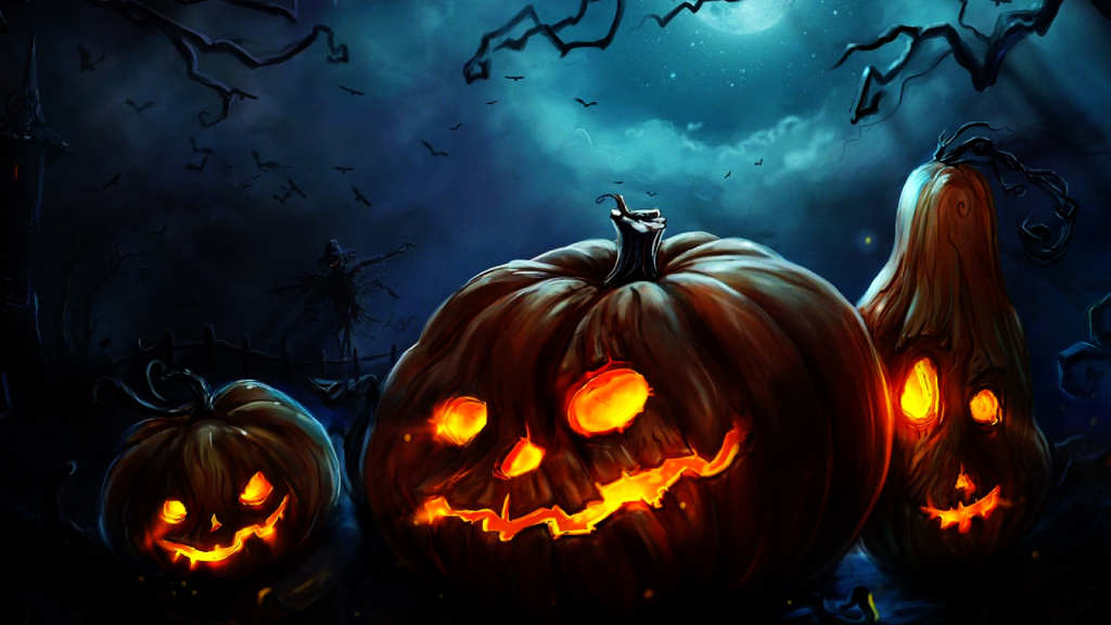 Happy Halloween Pumkins Fire HD Wallpaper