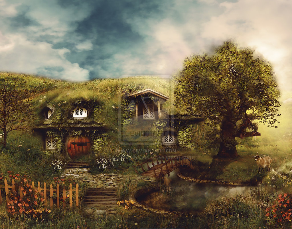 The Hobbit Shire Wallpaper The shire a hobbit house by 1024x805