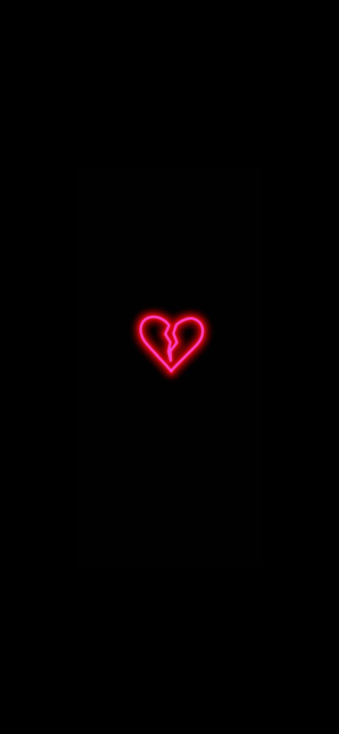 Neon Broken Heart Wallpaper