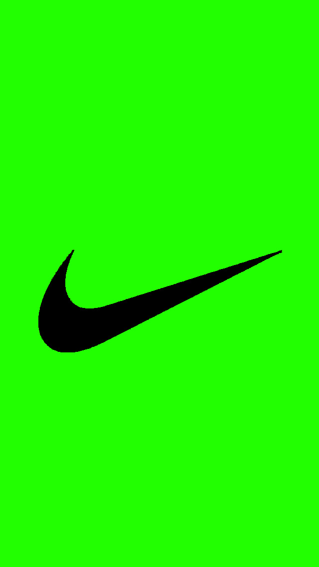 Bright Green Nike Logo iPhone 5 Wallpaper 640x1136
