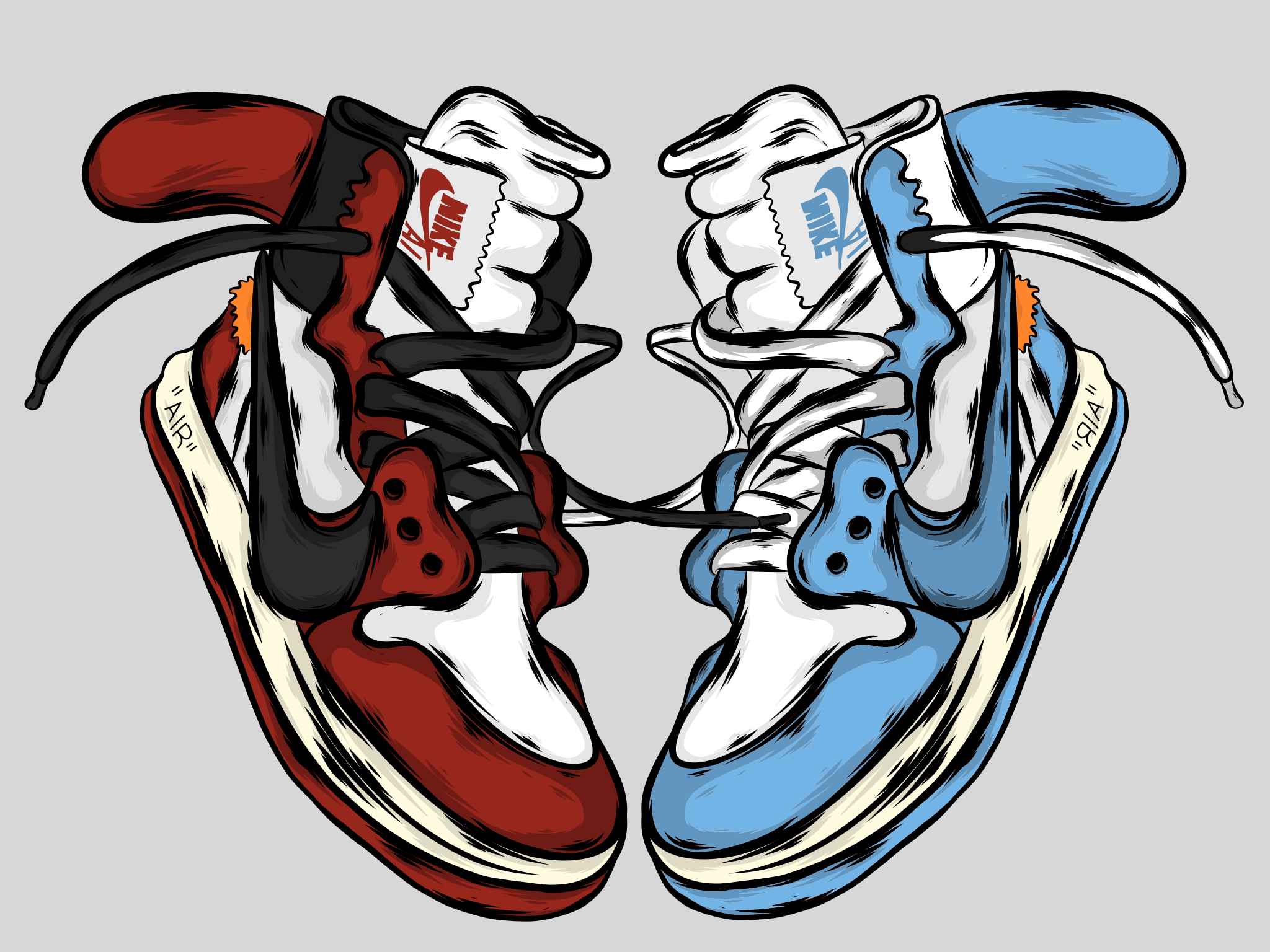 Cartoon Nike Shoes Wallpaper On
