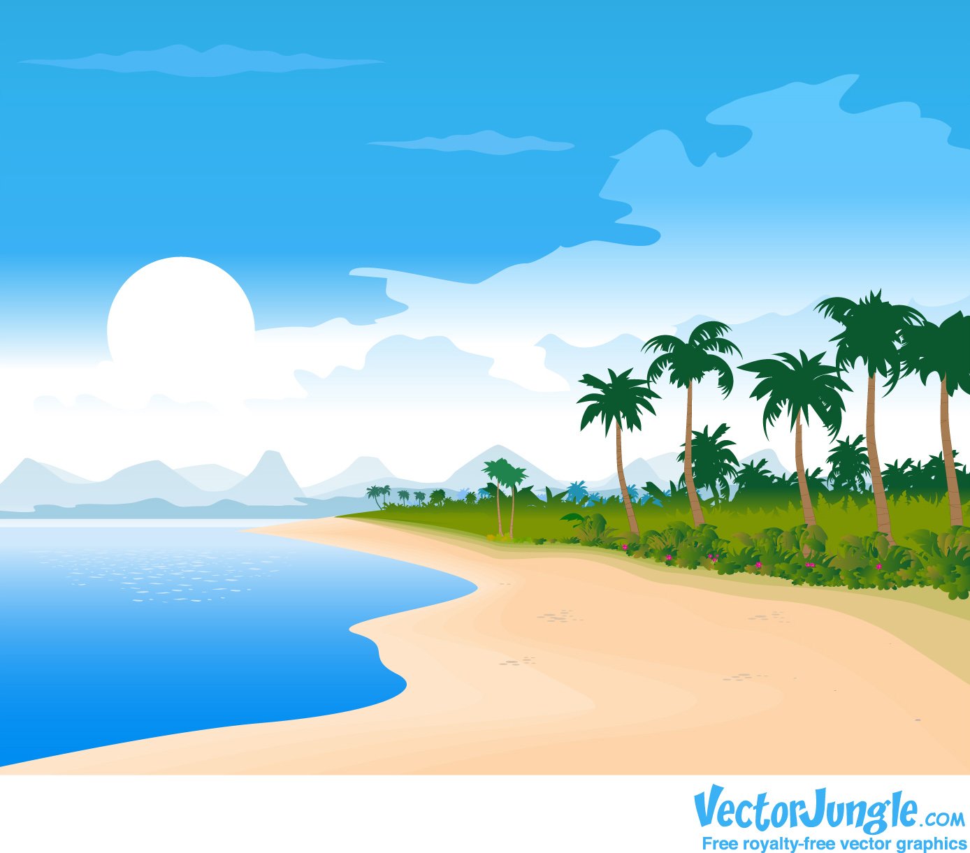 cartoon beach scenery