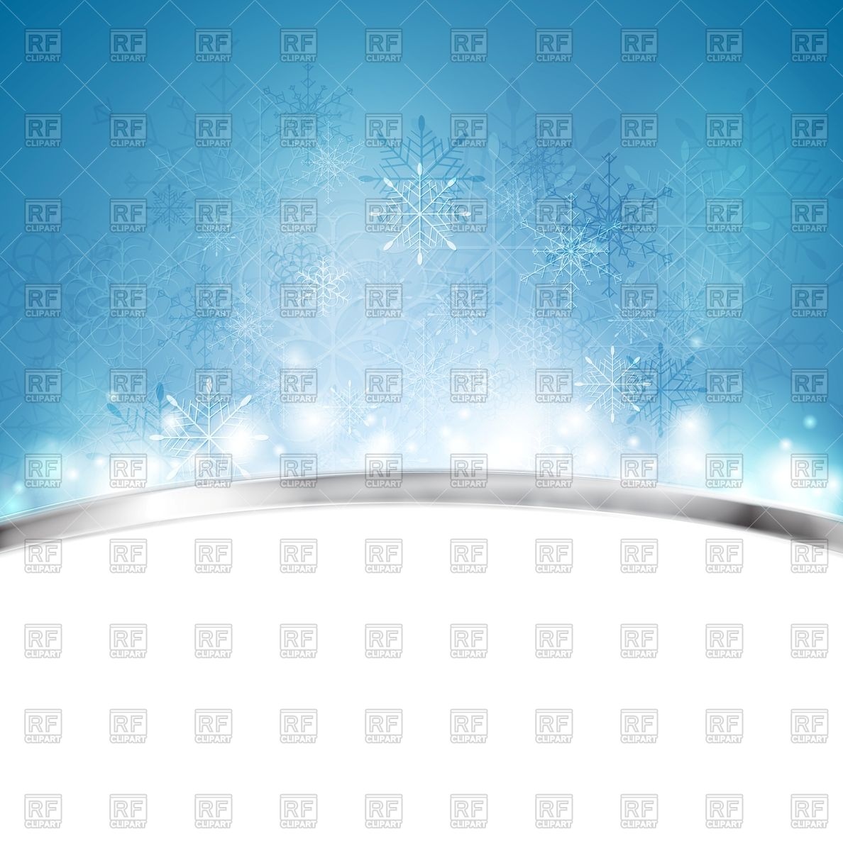 Christmas Greeting Card Template Blue Winter Background With