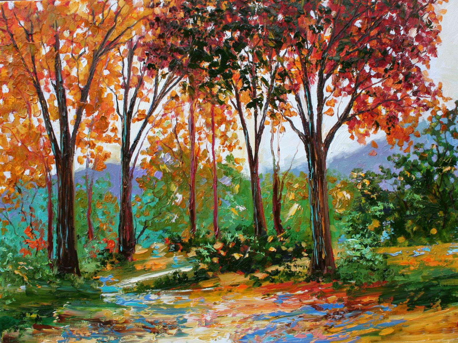 Wallpaper Autumn Oil Paintings