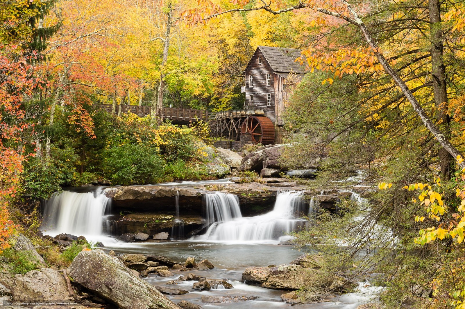 Autumn Mill West Virginia Waterfall Glade Creek Grist Trees
