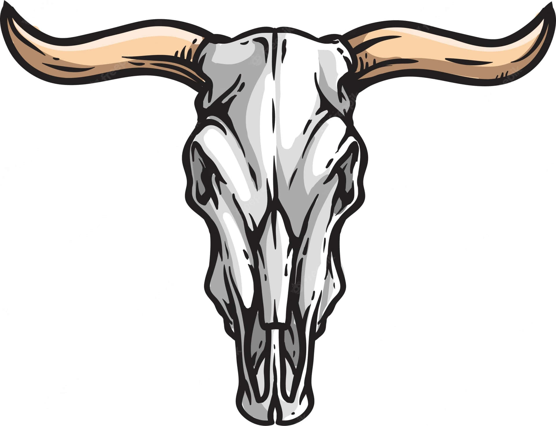 A Weathered Bull Skull In Desert Landscape Wallpaper