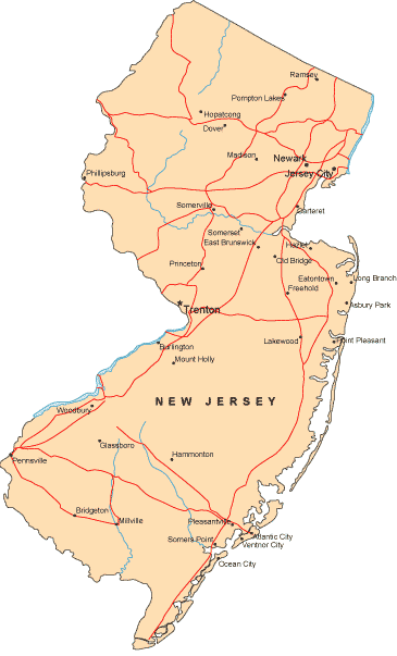New Jersey Colony Map