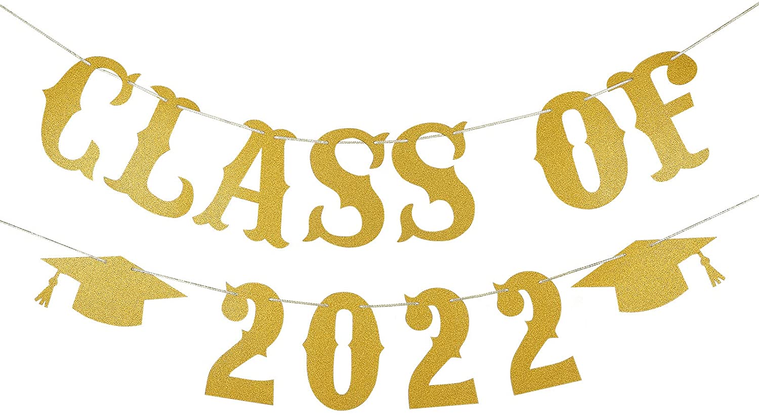 Amazoncom Class of 2022 Banner Gold Glitter  2022 Graduation