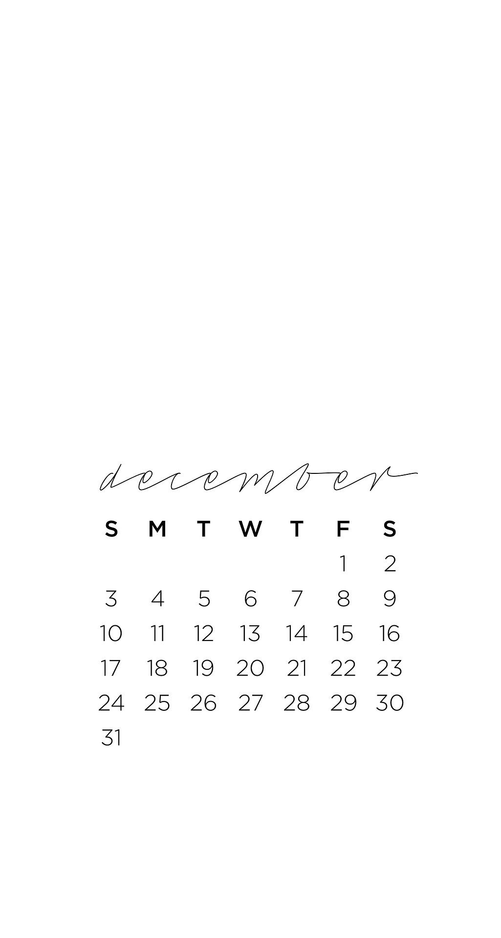 December Minimalist Phone Wallpaperhere Are Some More Monthly