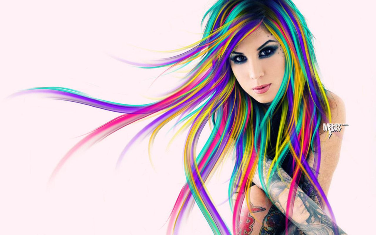 Colored Hair Ideas Girls Wallpaper Kat Von D