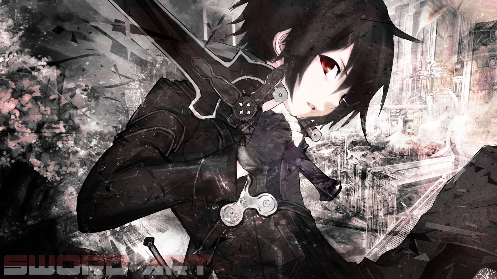 Swort Art Oline Kirito Coat Black Brute Anime HD Wallpaper Desktop