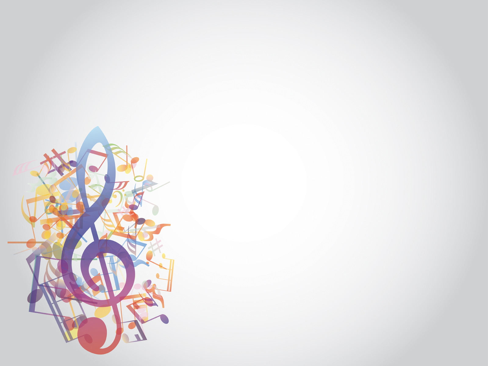 Colored Music Notes Style Ppt Background Powerpoint