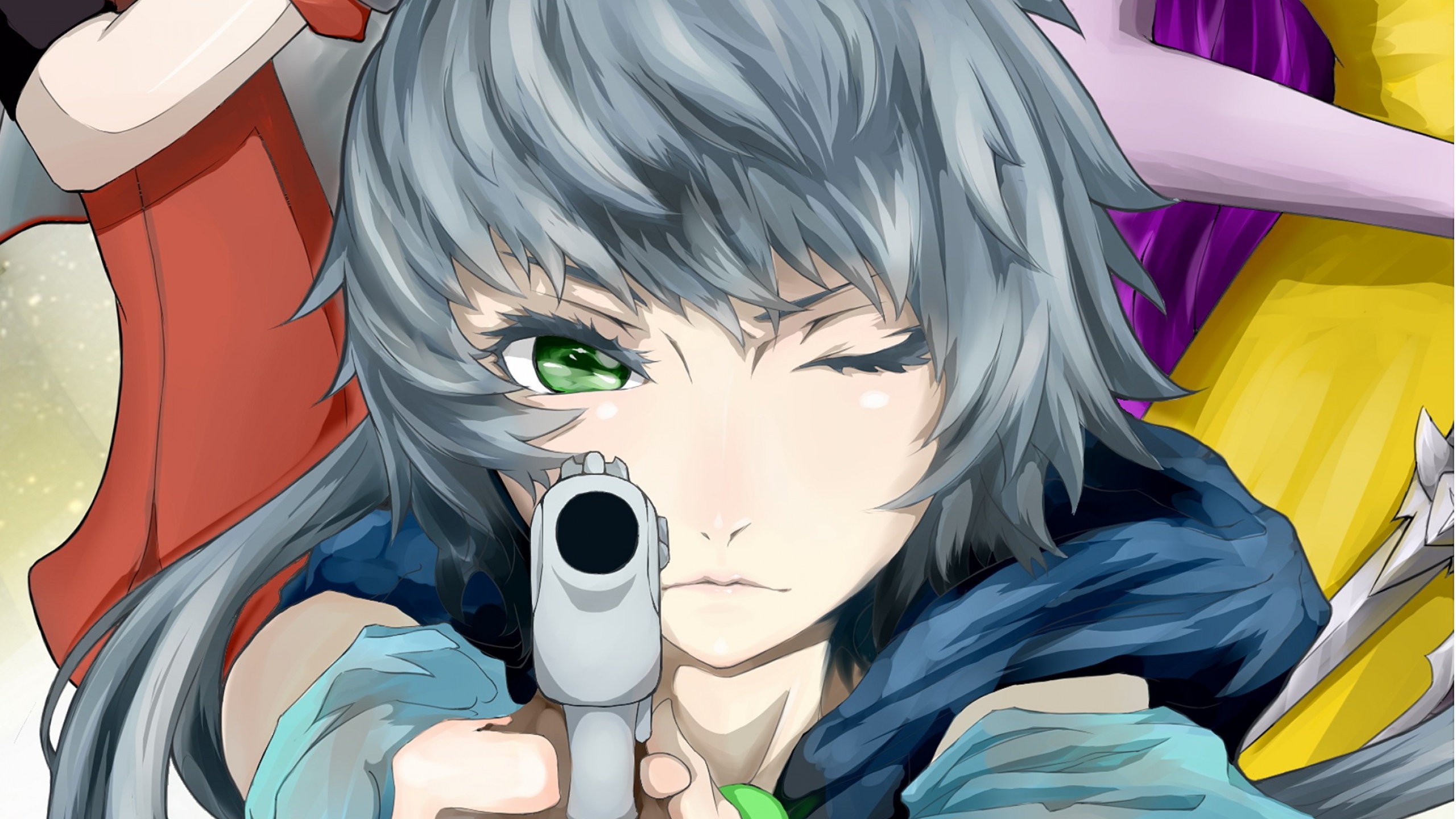 Wallpaper Anime Face Gun Muzzle Mac Imac HD Background