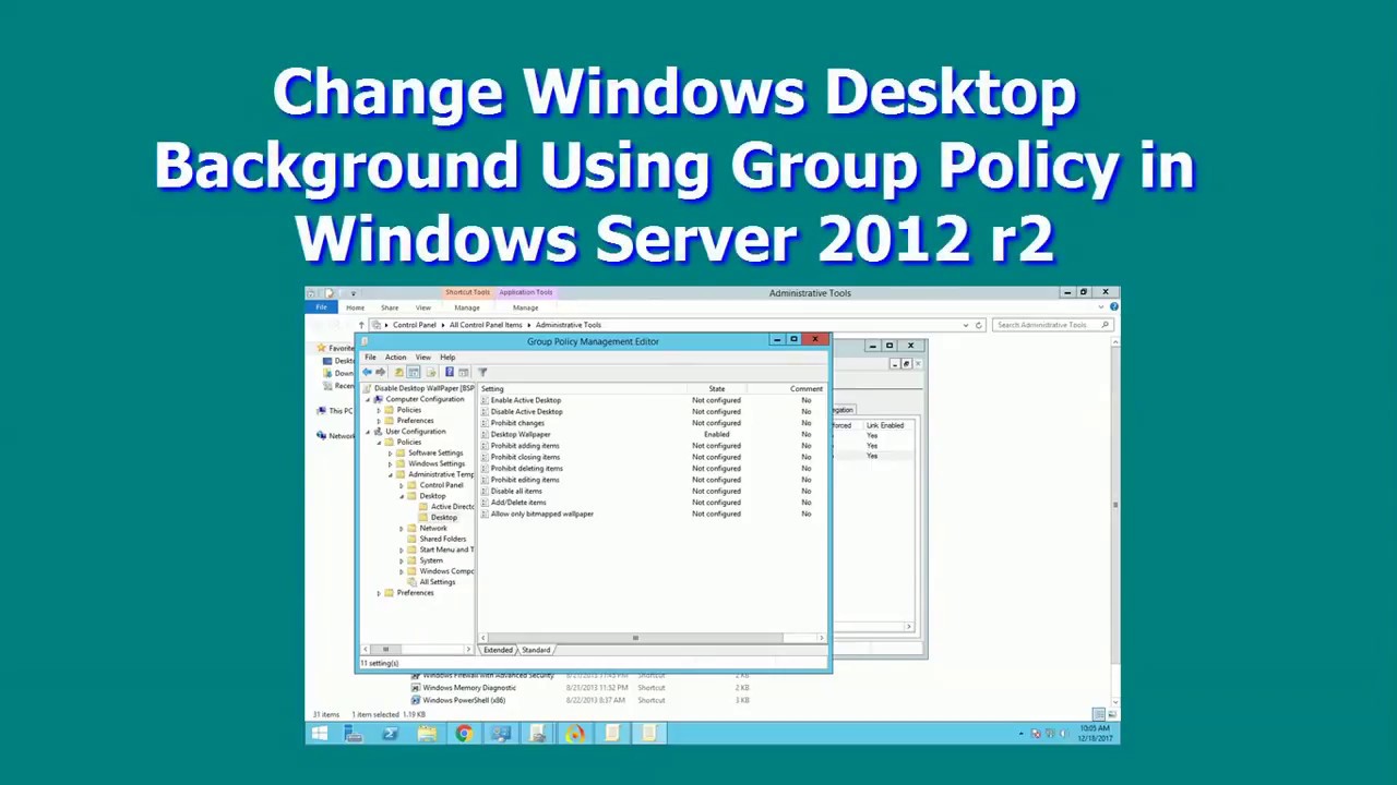 Change Windows Desktop Background Using Group Policy in Windows