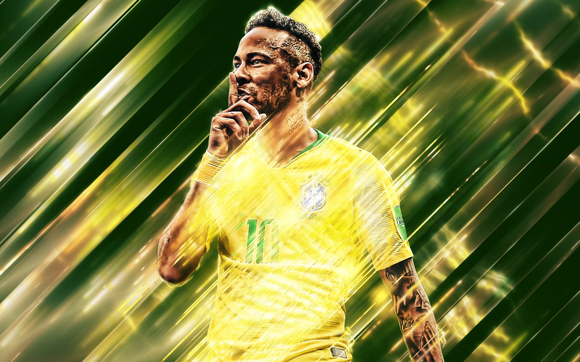 Neymar Jr. in Action: A 4K Wallpaper of the Brazilian Football Star