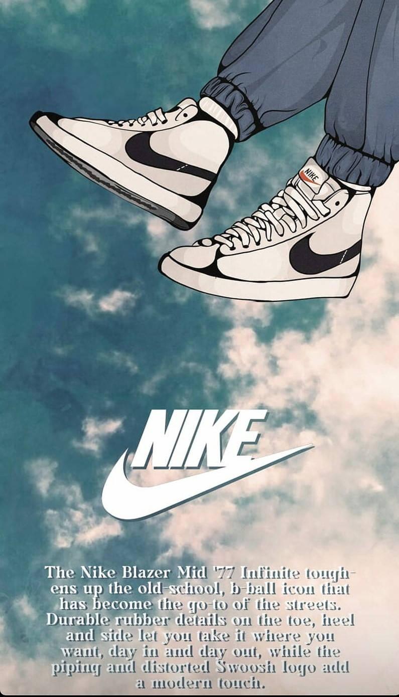 Nike Shoes With A Person S Feet In The Air Wallpaper