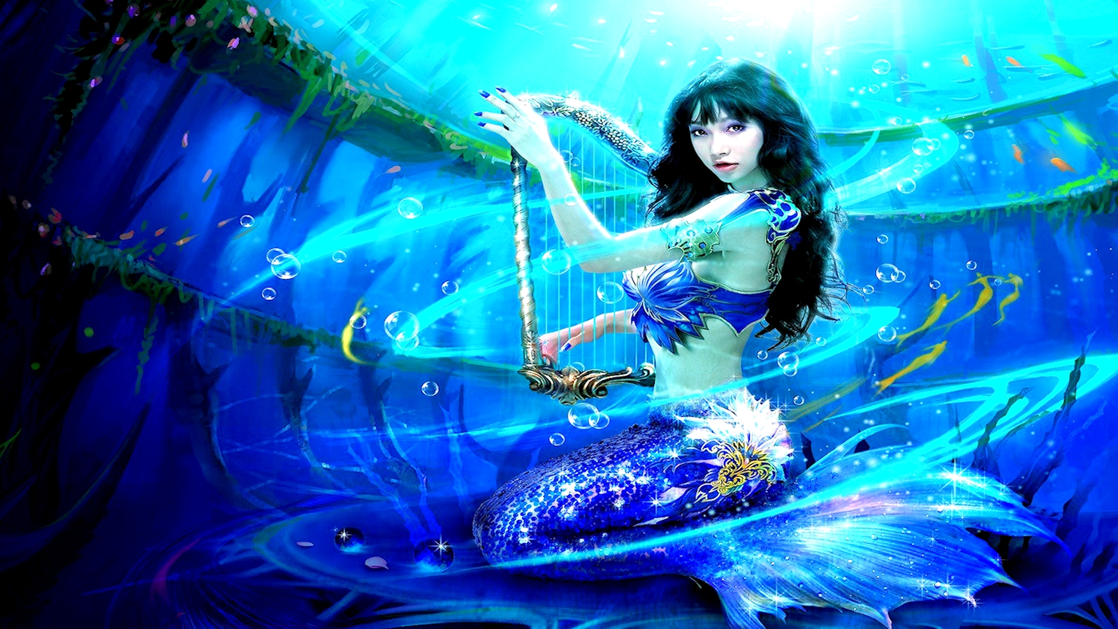 Beautiful Mermaids Widescreen Wallpaper HD