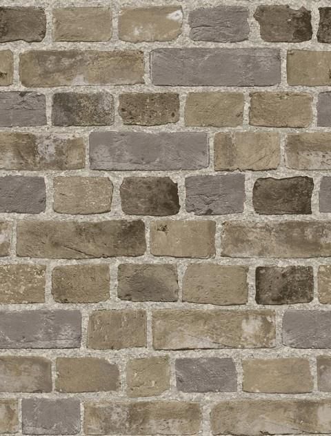 Brown And Grey Faux Brick Wallpaper From Surface Illusions Real
