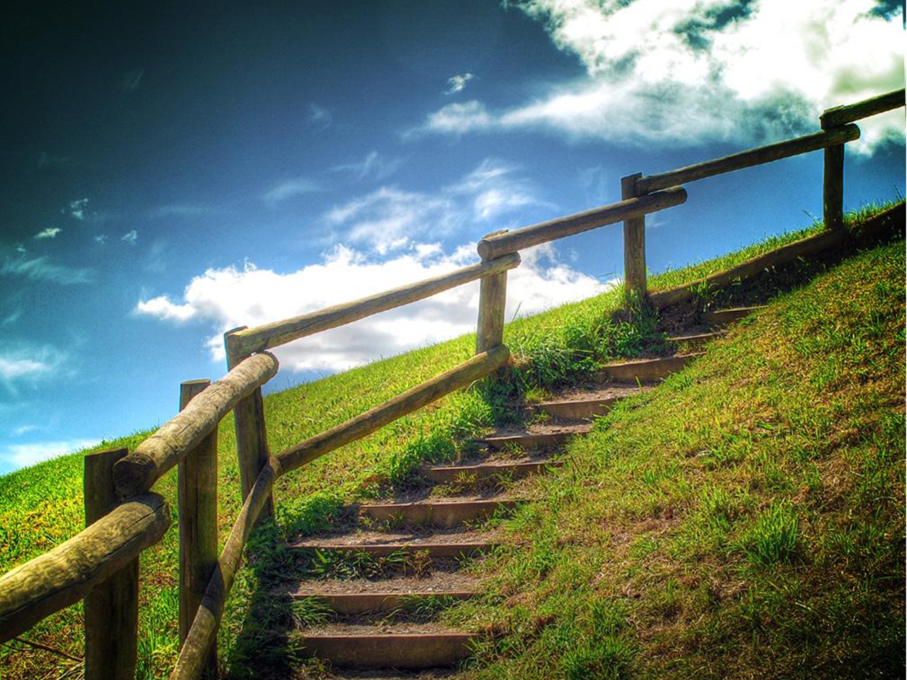 Beautiful And Awesome Wallpaper Of Stairs Taking You Upwards Towards