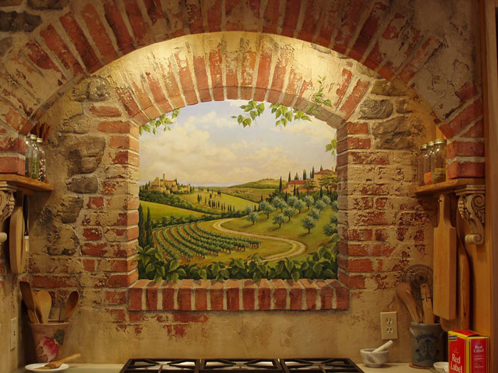 50 Italian Murals Wallpaper On Wallpapersafari - Tuscany Wall Murals