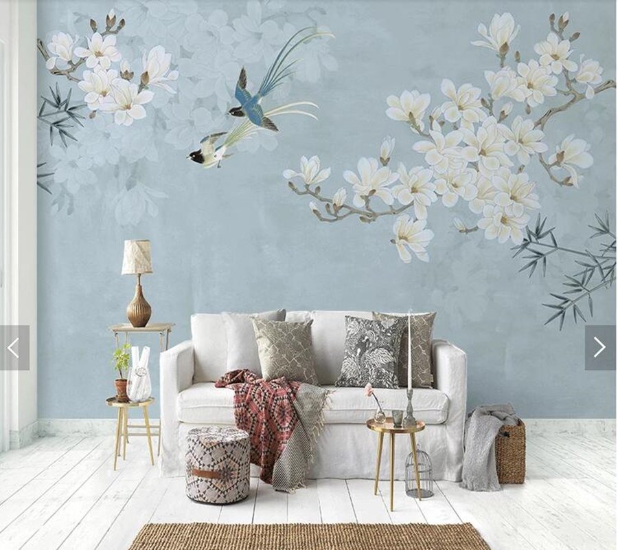 Magnolia Flower And Bird Mural Wallpaper Walling Shop
