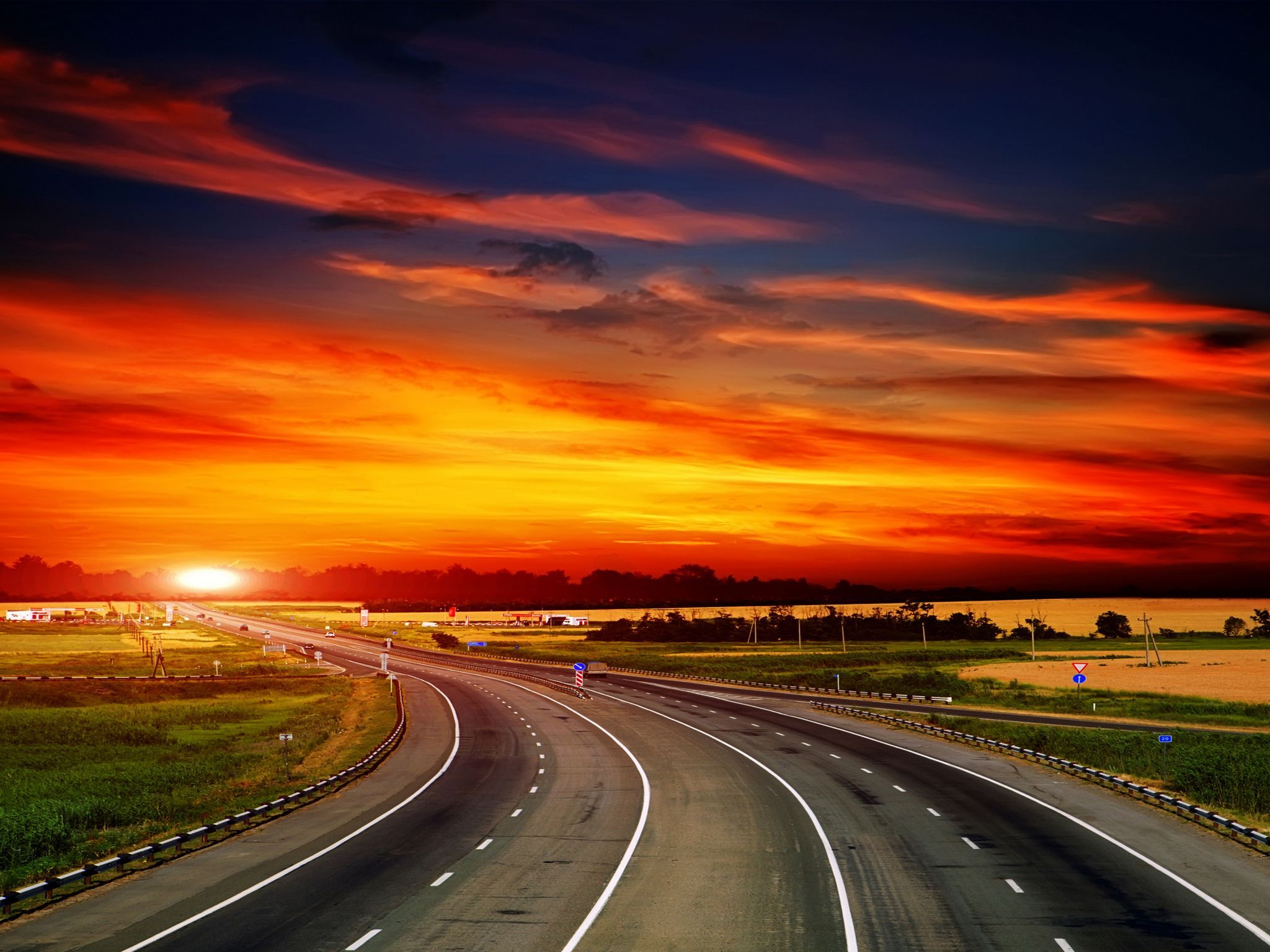 Amazing Sunset Image Road Afternoon Awesome