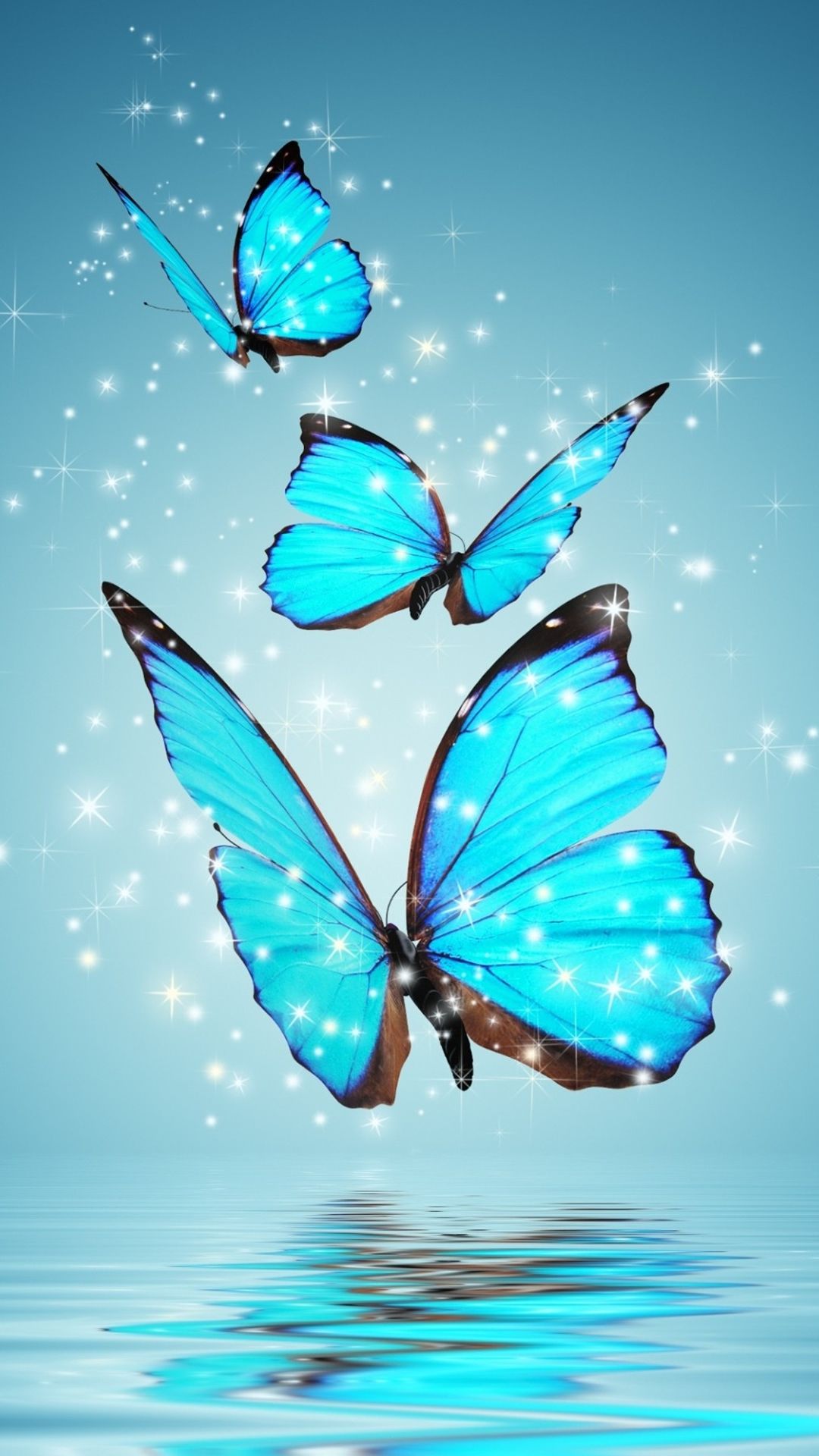 Blue Butterflies iPhone Wallpaper Rosa Papel De Parede