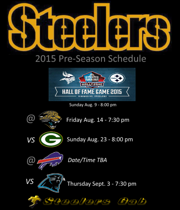 Pittsburgh Steelers Steelers release 2015 preseason contests