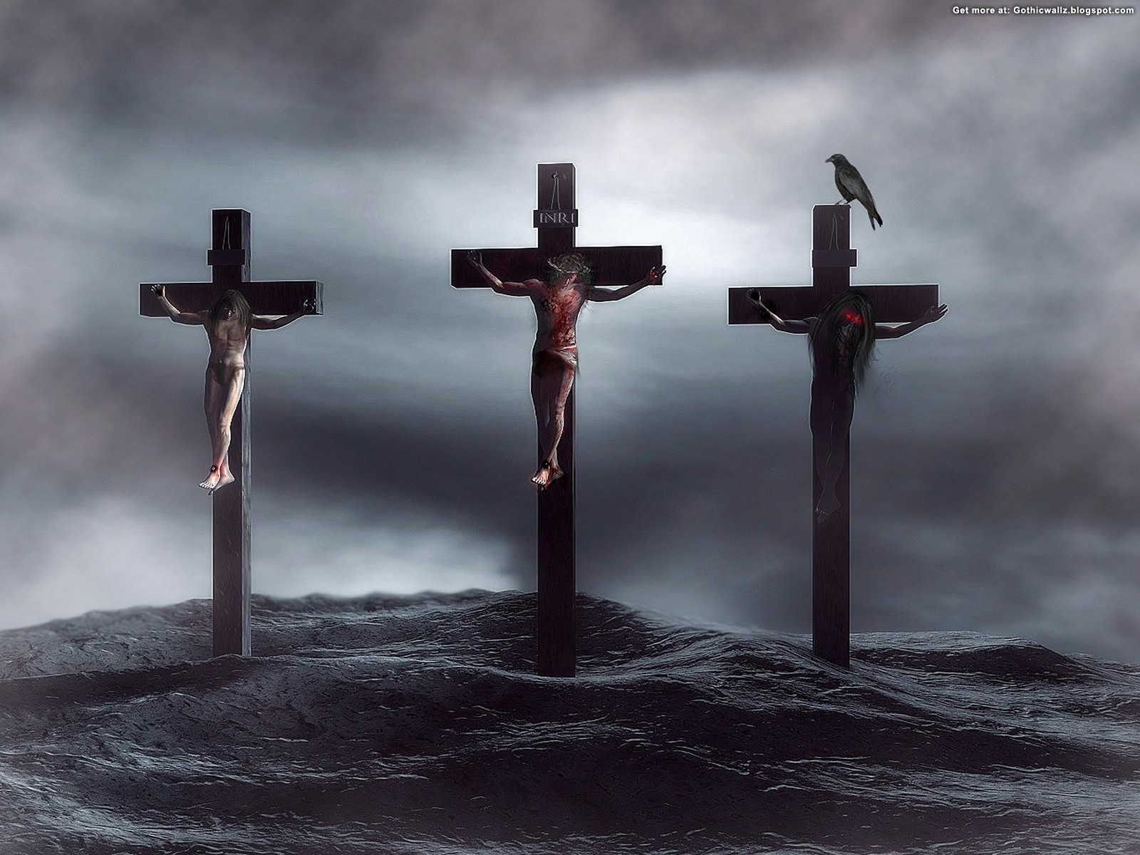 Jesus Christ crucified on the cross at Calvary hill