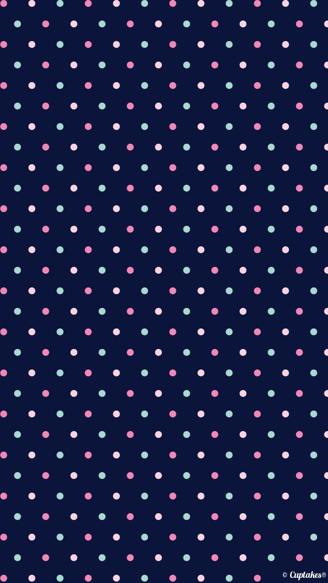 Pink White Blue Polka Dots Wallpaper Cuptakes For Girl