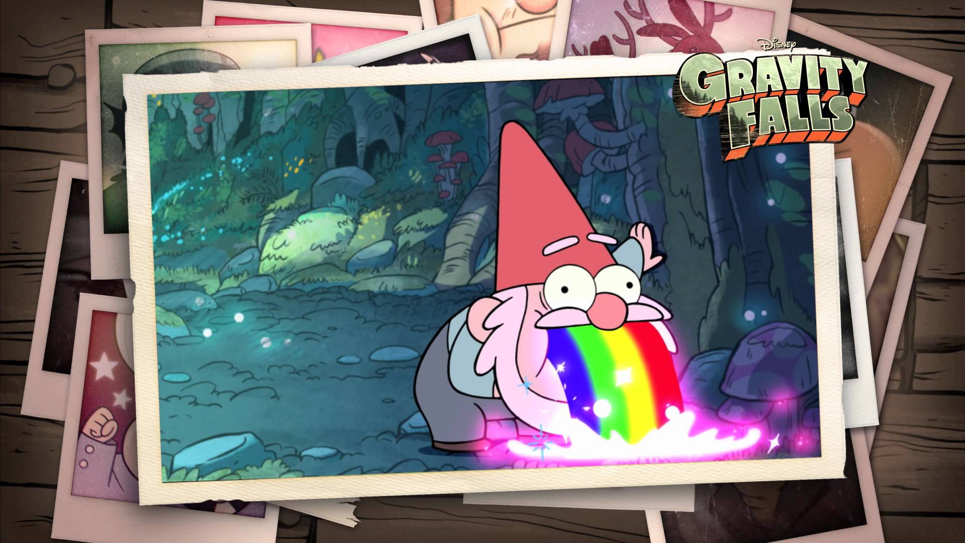 Gnome Barfing A Rainbow HD Gravity Falls Disney Xd