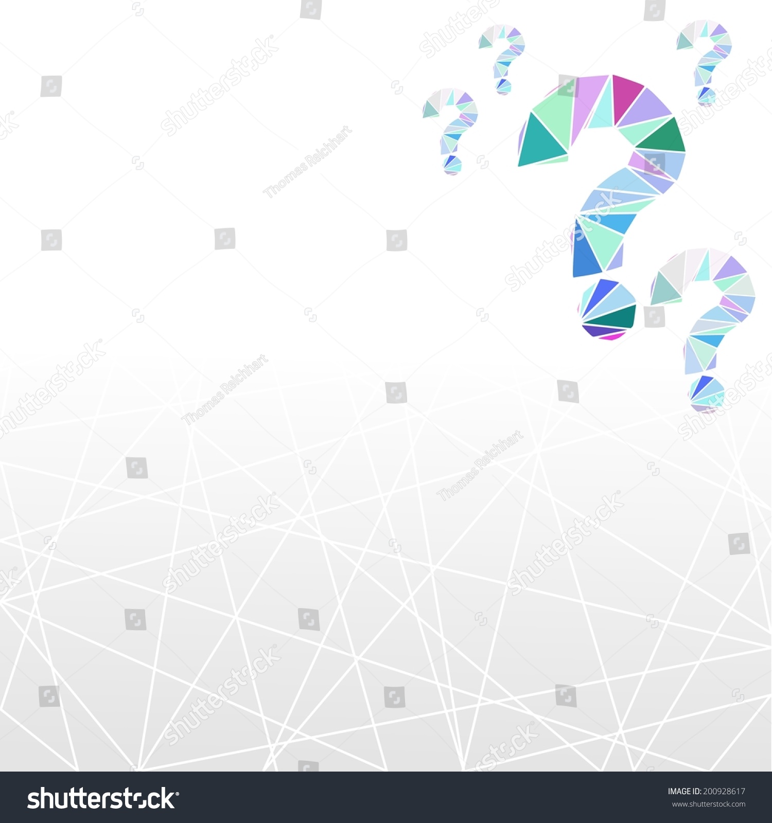 Geometric Low Poly Question Quiz Background Stock Vector