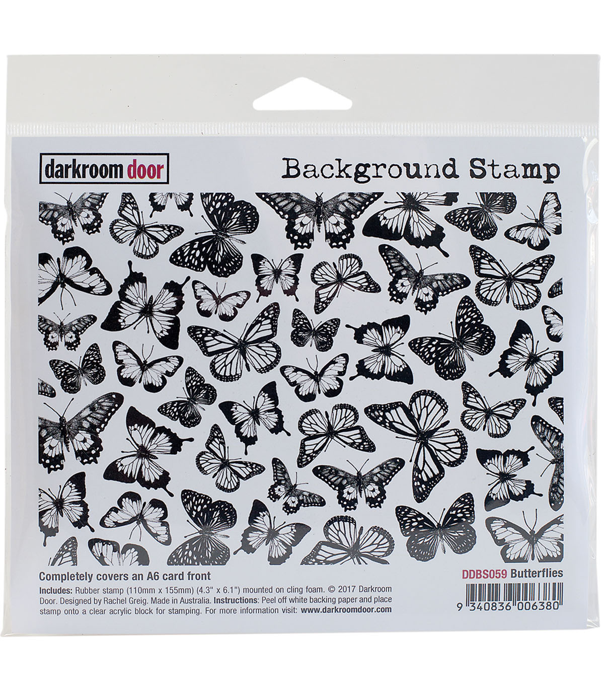 Darkroom Door Background Cling Stamp X6 Butterflies Joann