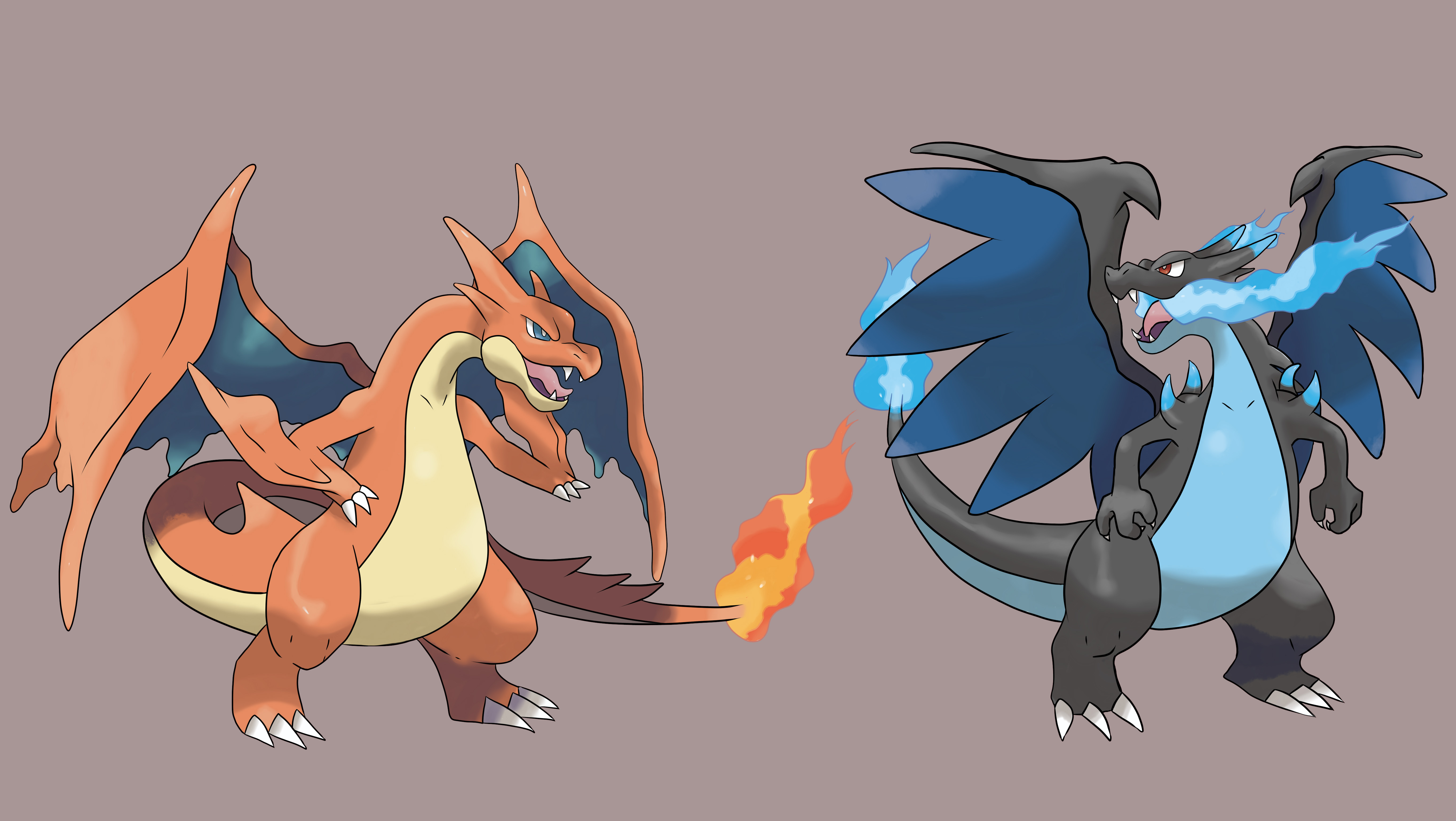 Charizard And Mega By Daniel Bui