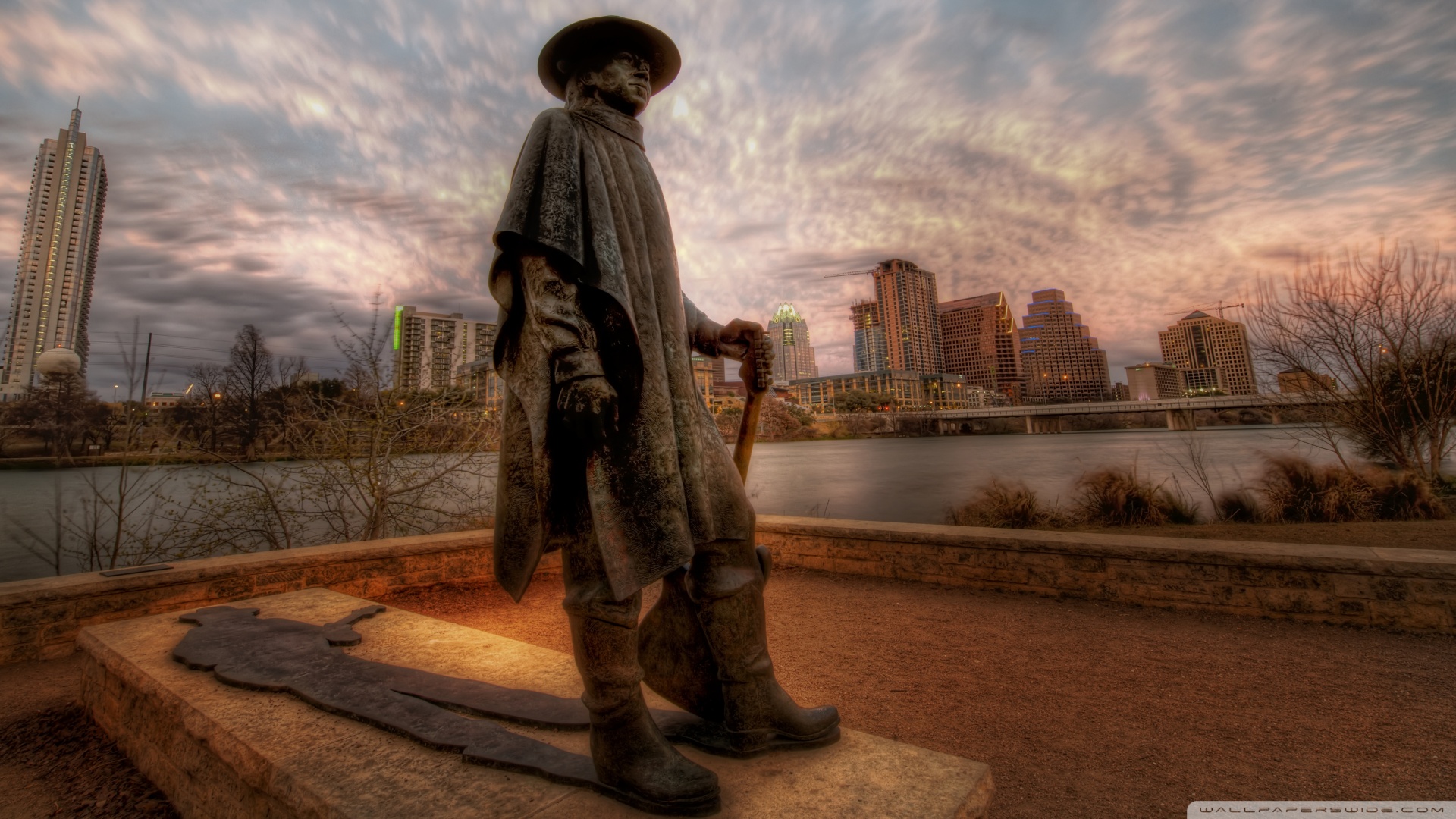 The Stevie Ray Vaughan Memorial Statue In Austin