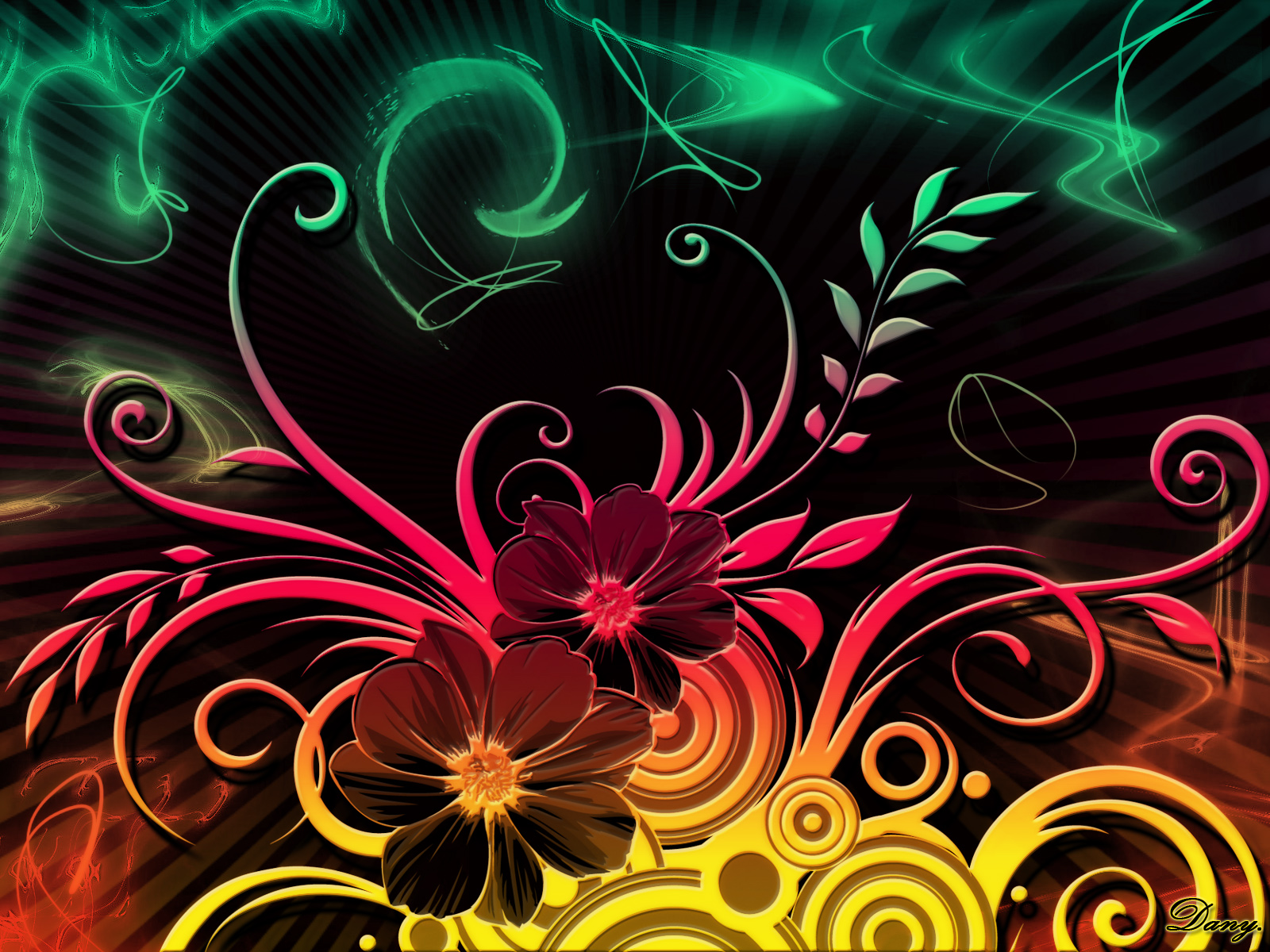 Colorful Flower Party Desktop Wallpaper