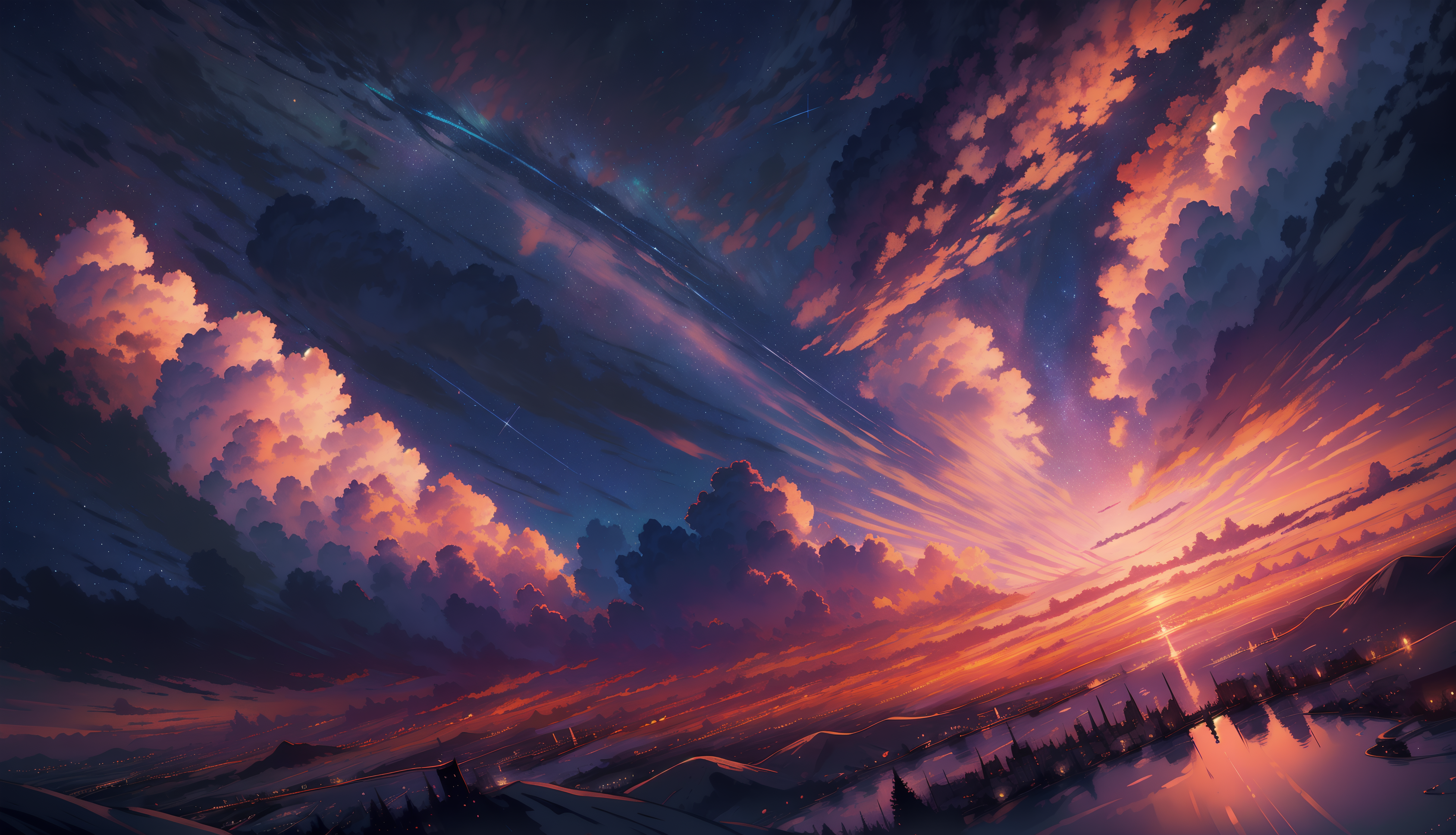 Anime Sunset 4k Ultra HD Wallpaper
