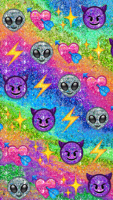 Pastel Galaxy Emoji Rainbow Wallpaper