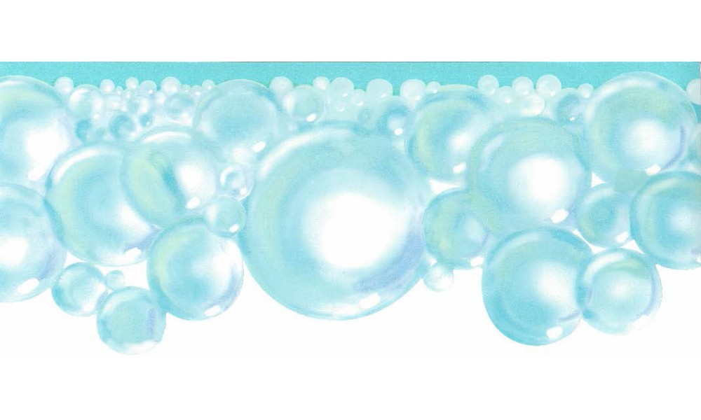 Home Blue Bubbles Wallpaper Border 1000x600