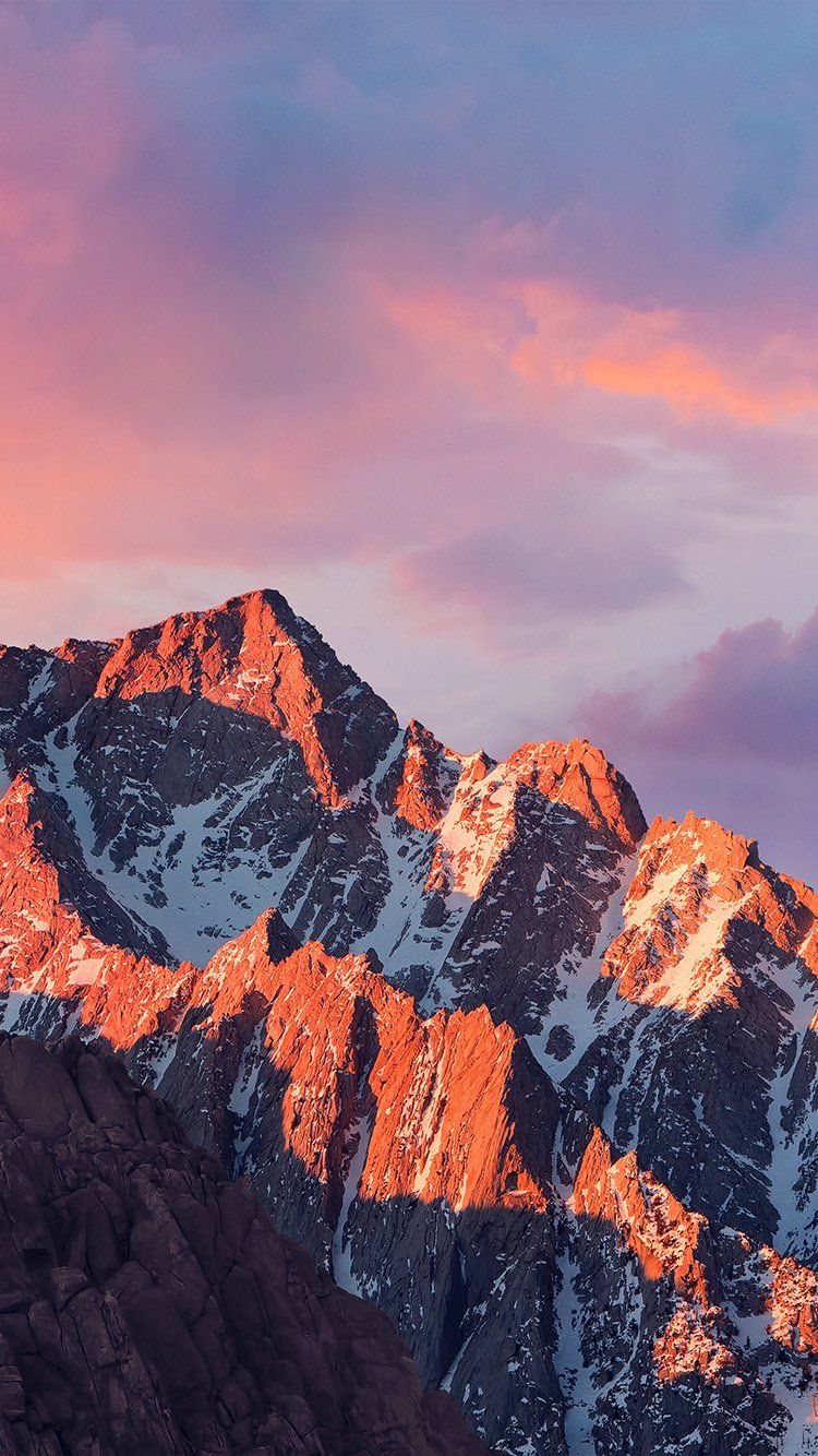 4k Sierra Apple Wallpaper Art Mountain Sunset HD iPhone