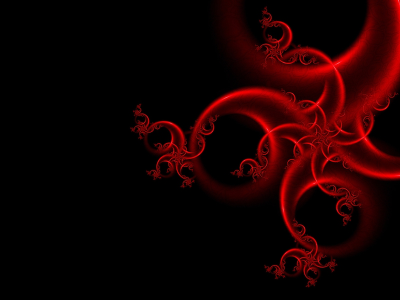 Description Black Fractal Red Dragon Wallpaper