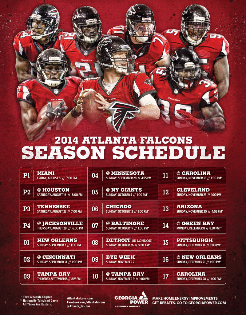 Atlanta Falcons Mag Schedule