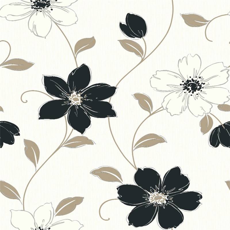 Black Taupe Cream Anouska Floral Arthouse Wallpaper