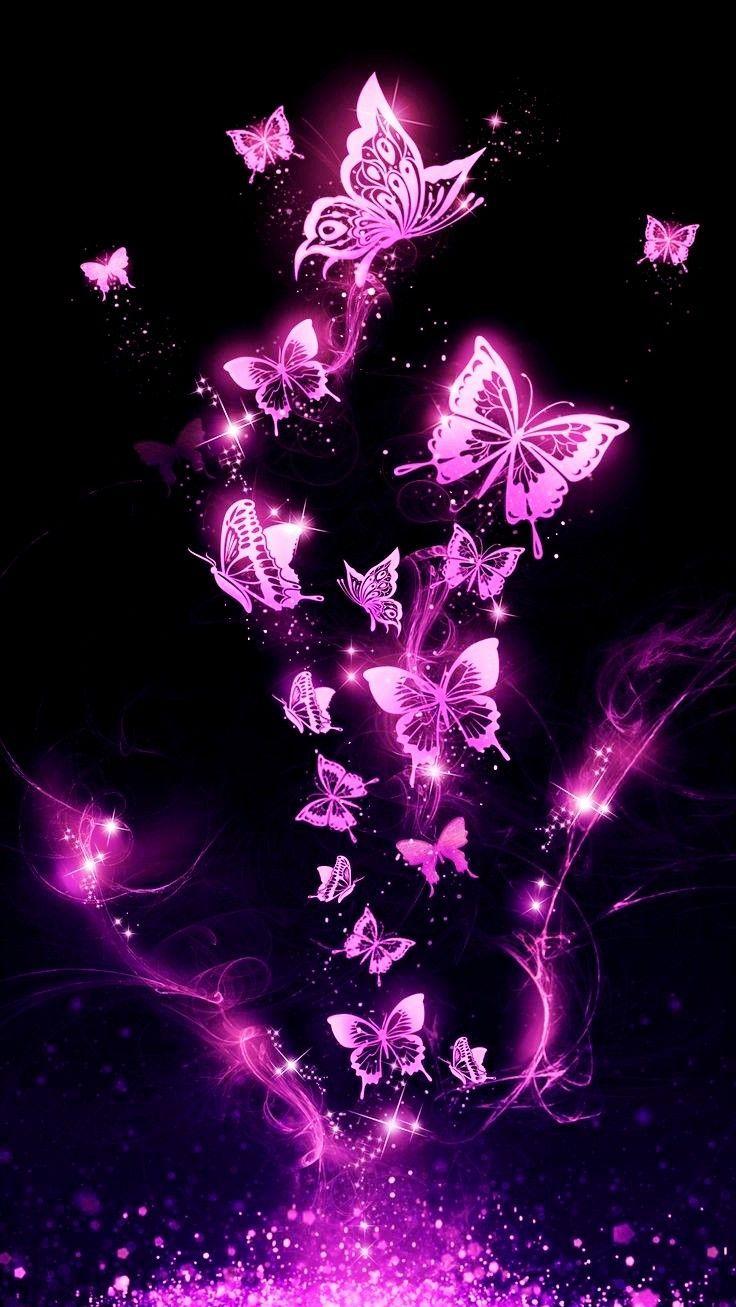 Beautiful Love Cute Wallpapers For Phone Purple butterfly