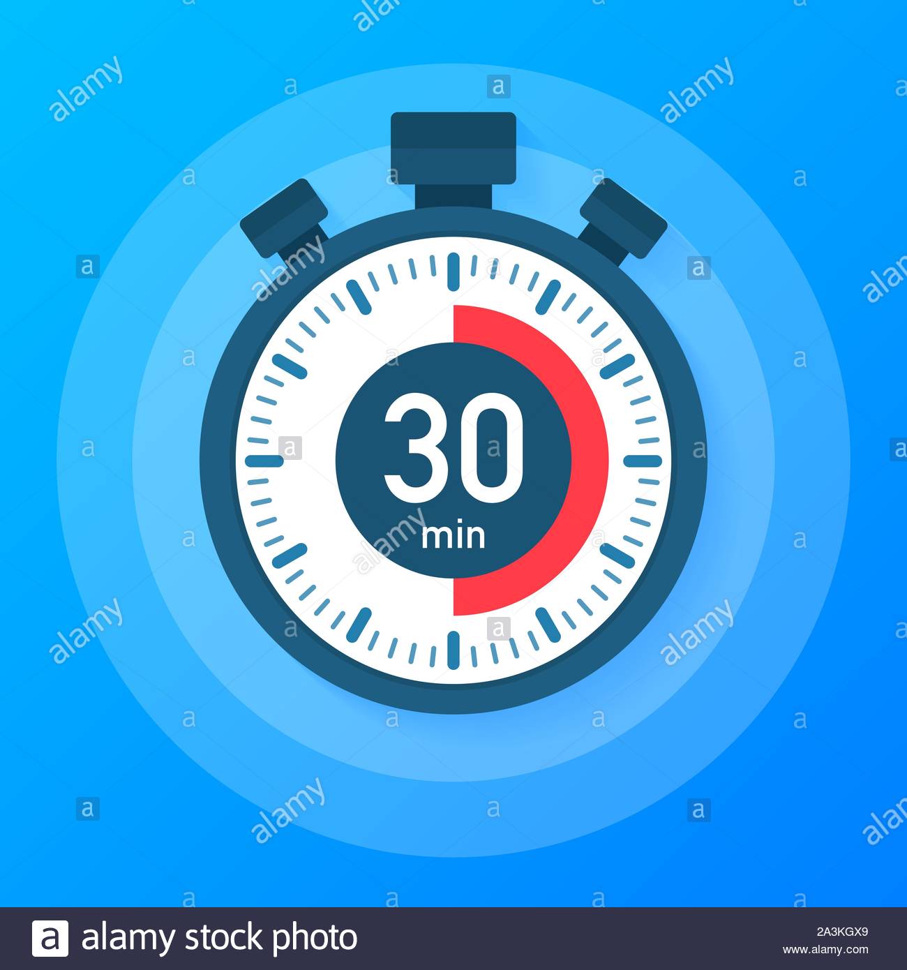 The Minutes Stopwatch Vector Icon In Flat